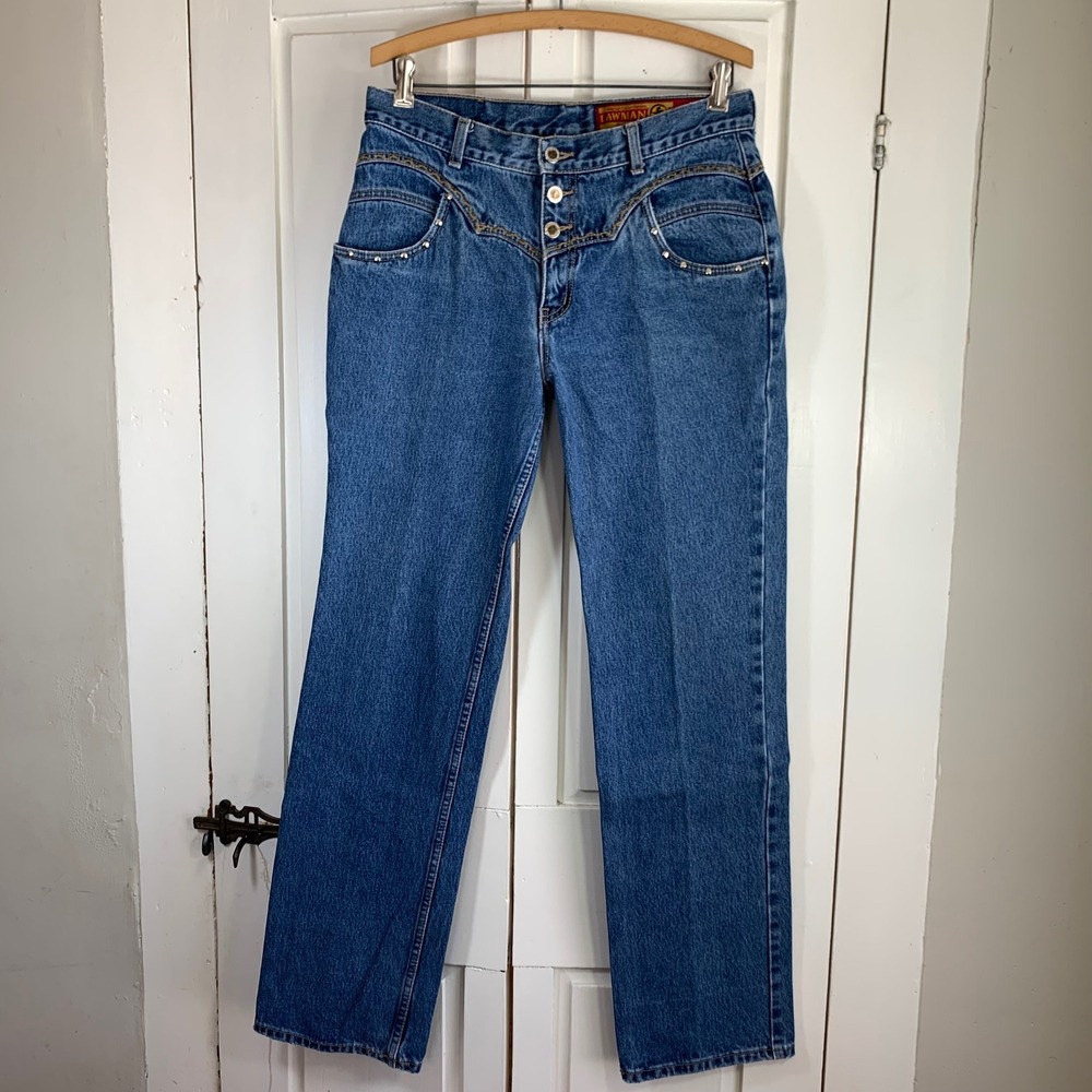 Vintage Lawman Western Jeans Women‎ 11 Denim Americana Retro Rodeo Button Fly